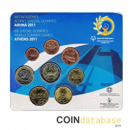 Set Obverse Image minted in GREECE in 2011 (Annual Mint Sets BU)  - The Coin Database