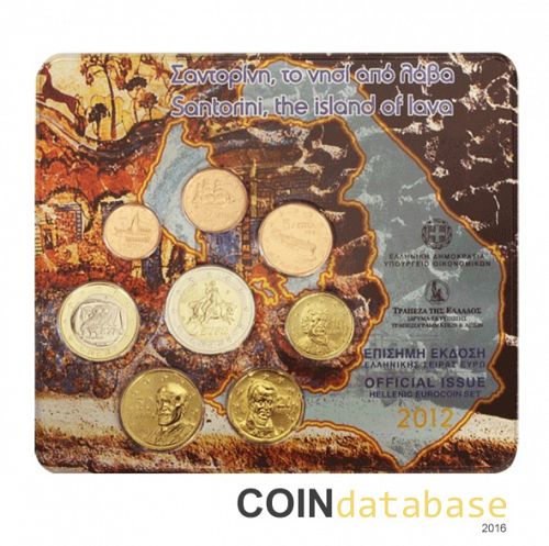 Set Obverse Image minted in GREECE in 2012 (Annual Mint Sets BU)  - The Coin Database