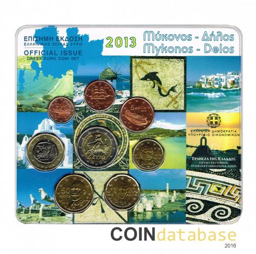 Set Obverse Image minted in GREECE in 2013 (Annual Mint Sets BU)  - The Coin Database