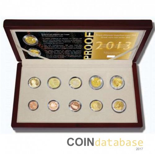 Set Obverse Image minted in GREECE in 2013 (Annual Mint Sets PROOF)  - The Coin Database