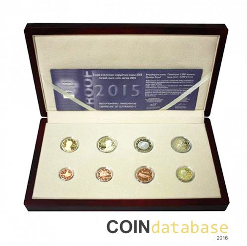 Set Obverse Image minted in GREECE in 2015 (Annual Mint Sets PROOF)  - The Coin Database