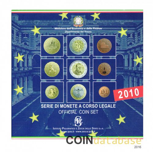 Set Obverse Image minted in ITALY in 2010 (Annual Mint Sets BU)  - The Coin Database