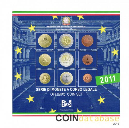 Set Obverse Image minted in ITALY in 2011 (Annual Mint Sets BU)  - The Coin Database