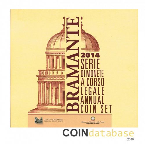 Set Obverse Image minted in ITALY in 2014 (Annual Mint Sets BU + 5€ coin)  - The Coin Database