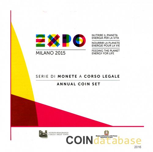 Set Obverse Image minted in ITALY in 2015 (Annual Mint Sets BU)  - The Coin Database