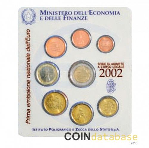 Set Reverse Image minted in ITALY in 2002 (Annual Mint Sets BU)  - The Coin Database