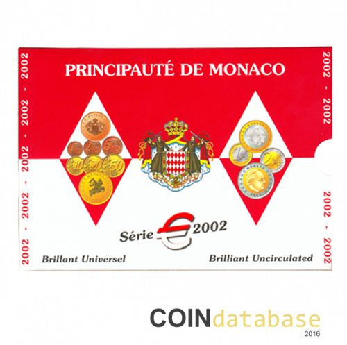 Set Obverse Image minted in MONACO in 2002 (Annual Mint Sets BU)  - The Coin Database