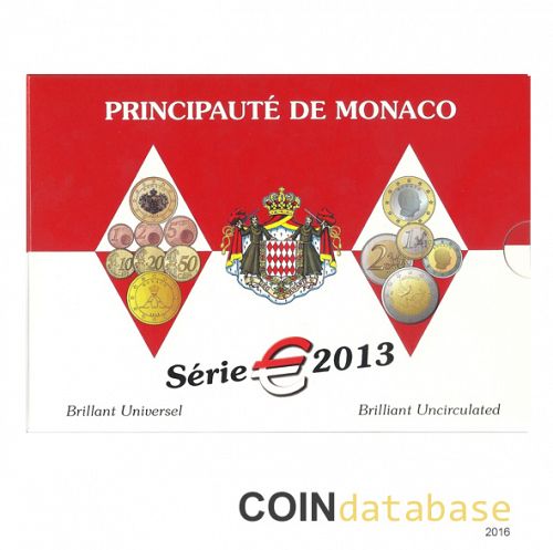 Set Obverse Image minted in MONACO in 2013 (Annual Mint Sets BU)  - The Coin Database