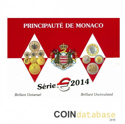 Set Obverse Image minted in MONACO in 2014 (Annual Mint Sets BU)  - The Coin Database