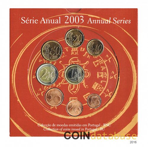 Set Obverse Image minted in PORTUGAL in 2003 (Annual Mint Sets BU)  - The Coin Database