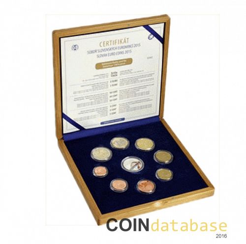 Set Obverse Image minted in SLOVAKIA in 2015 (Annual Mint Sets PROOF - In a wooden case)  - The Coin Database