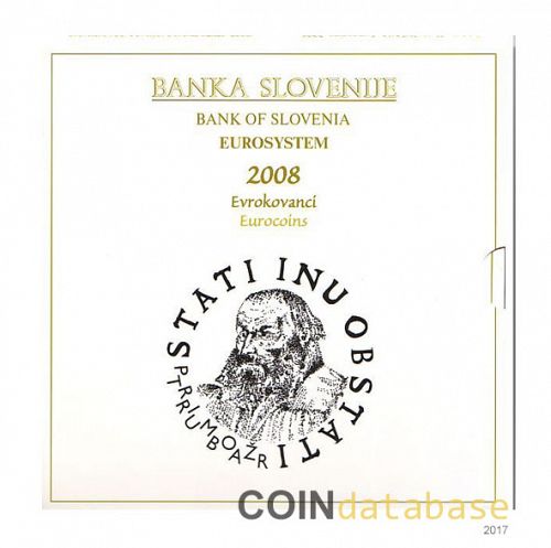 Set Obverse Image minted in SLOVENIA in 2008 (Annual Mint Sets BU + 3€ coin)  - The Coin Database