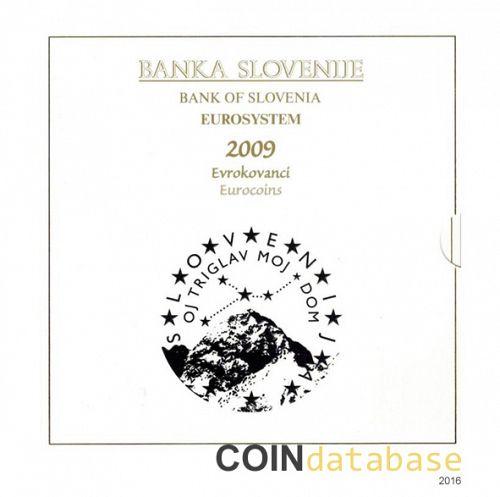 Set Obverse Image minted in SLOVENIA in 2009 (Annual Mint Sets BU + 3€ coin)  - The Coin Database