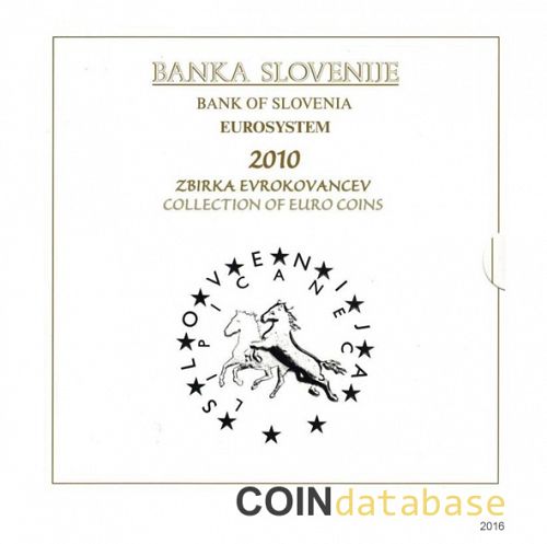 Set Obverse Image minted in SLOVENIA in 2010 (Annual Mint Sets BU + 3€ coin)  - The Coin Database