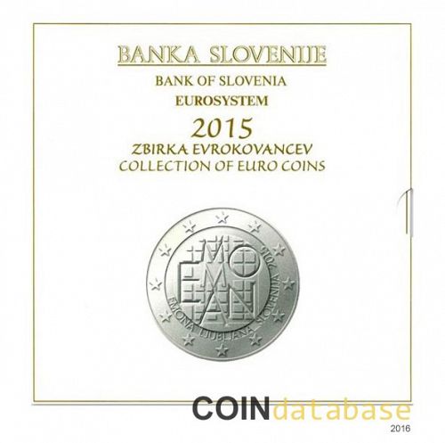 Set Obverse Image minted in SLOVENIA in 2015 (Annual Mint Sets BU + 3€ coin)  - The Coin Database