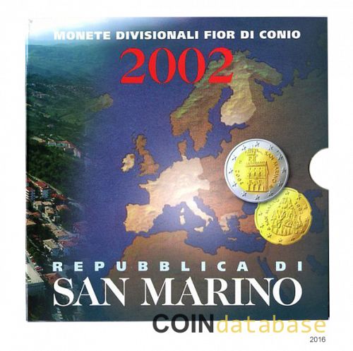 Set Obverse Image minted in SAN MARINO in 2002 (Annual Mint Sets BU)  - The Coin Database