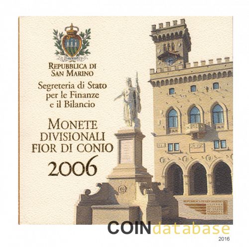 Set Obverse Image minted in SAN MARINO in 2006 (Annual Mint Sets BU + 5€ silver coin)  - The Coin Database