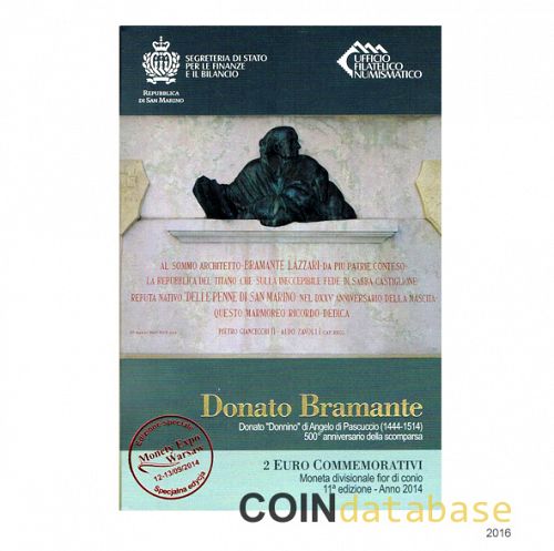Set Obverse Image minted in SAN MARINO in 2014 (EXPO MONEY FAIR WARSAW - 2€ Commemorative set - BU)  - The Coin Database