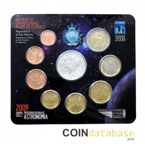 Set Reverse Image minted in SAN MARINO in 2009 (Annual Mint Sets BU + 5€ silver coin)  - The Coin Database