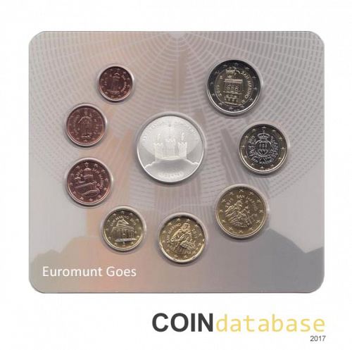 Set Reverse Image minted in SAN MARINO in 2016 (Annual Mint Sets BU + 5€ silver coin)  - The Coin Database