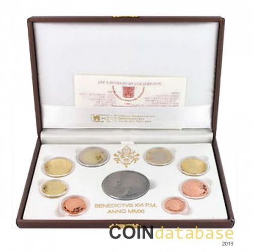 Set Obverse Image minted in VATICAN in 2011 (Annual Mint Sets PROOF + silver medal)  - The Coin Database