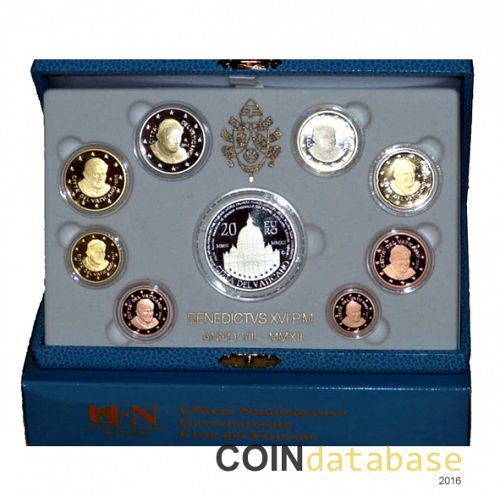 Set Obverse Image minted in VATICAN in 2012 (Annual Mint Sets PROOF + silver 20€)  - The Coin Database