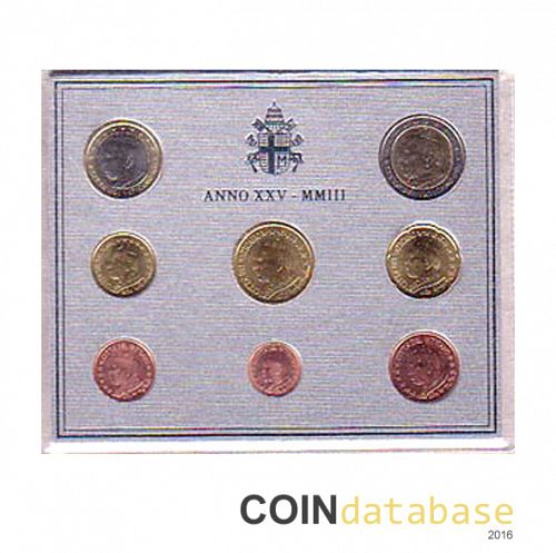 Set Reverse Image minted in VATICAN in 2003 (Annual Mint Sets BU)  - The Coin Database