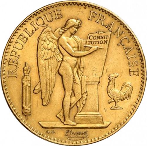 100 Francs Obverse Image minted in FRANCE in 1882A (1871-1940 - Third Republic)  - The Coin Database
