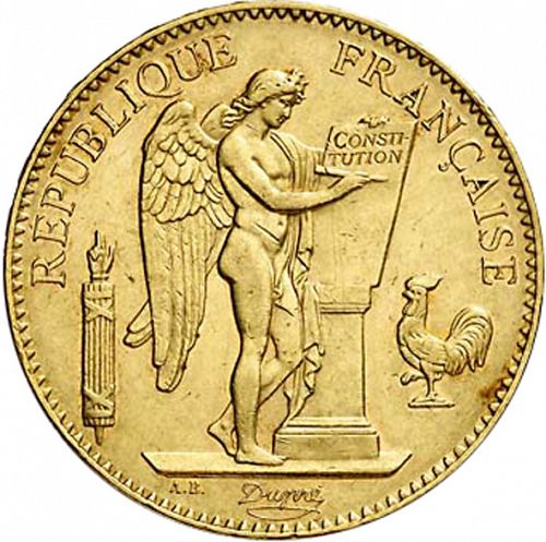 100 Francs Obverse Image minted in FRANCE in 1901A (1871-1940 - Third Republic)  - The Coin Database