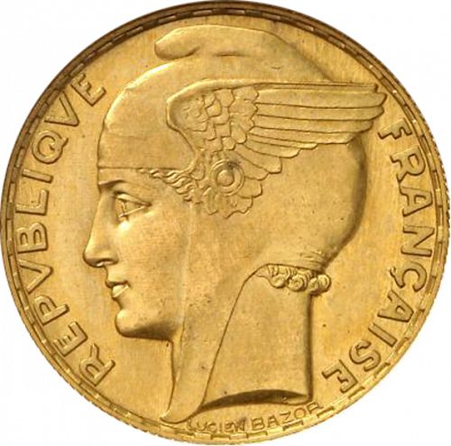 100 Francs Obverse Image minted in FRANCE in 1929 (1871-1940 - Third Republic)  - The Coin Database