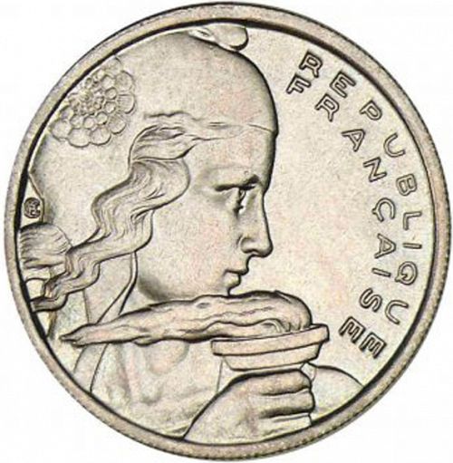 100 Francs Obverse Image minted in FRANCE in 1958 (1947-1958 - Fourth Republic)  - The Coin Database