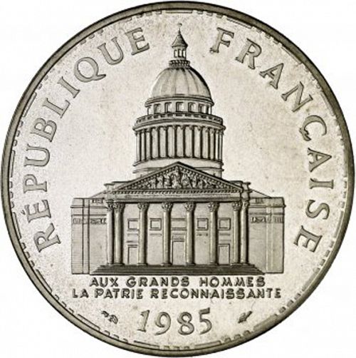 100 Francs Obverse Image minted in FRANCE in 1985 (1959-2001 - Fifth Republic)  - The Coin Database