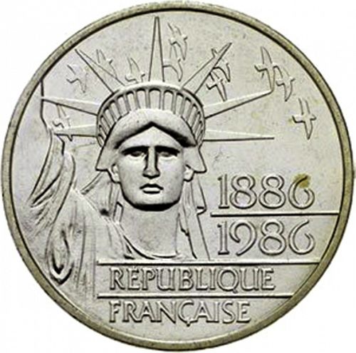 100 Francs Obverse Image minted in FRANCE in 1986 (1959-2001 - Fifth Republic)  - The Coin Database