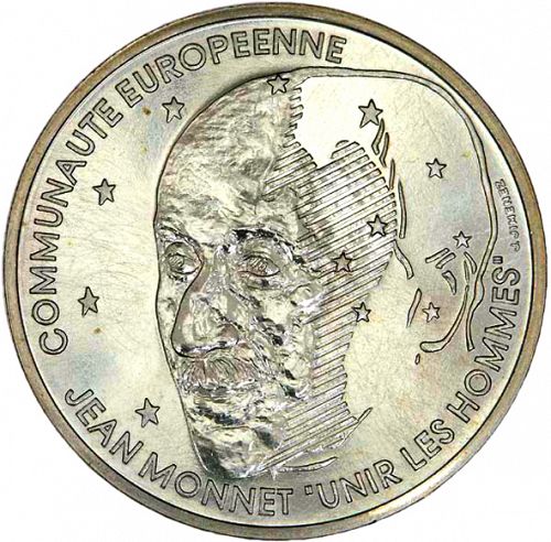 100 Francs Obverse Image minted in FRANCE in 1992 (1959-2001 - Fifth Republic)  - The Coin Database