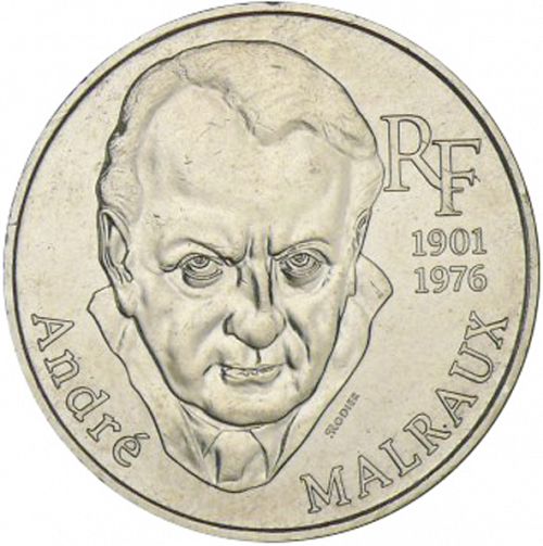 100 Francs Obverse Image minted in FRANCE in 1997 (1959-2001 - Fifth Republic)  - The Coin Database