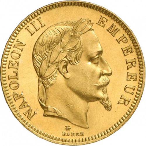 100 Francs Obverse Image minted in FRANCE in 1862A (1852-1870 - Napoléon III)  - The Coin Database