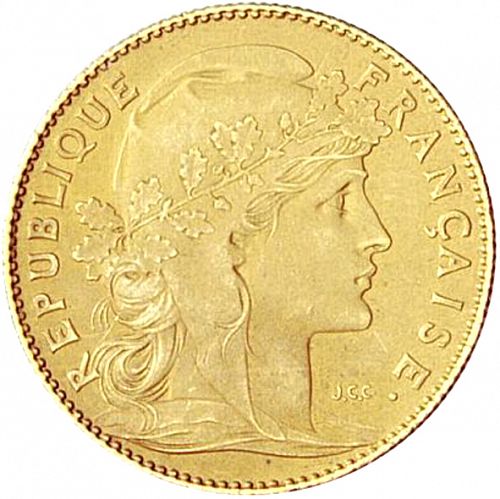 10 Francs Obverse Image minted in FRANCE in 1900 (1871-1940 - Third Republic)  - The Coin Database