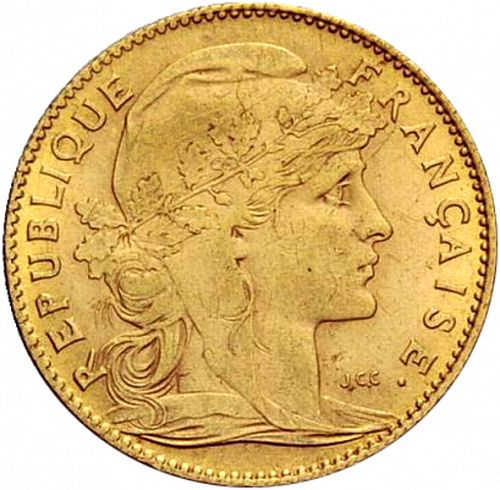 10 Francs Obverse Image minted in FRANCE in 1906 (1871-1940 - Third Republic)  - The Coin Database