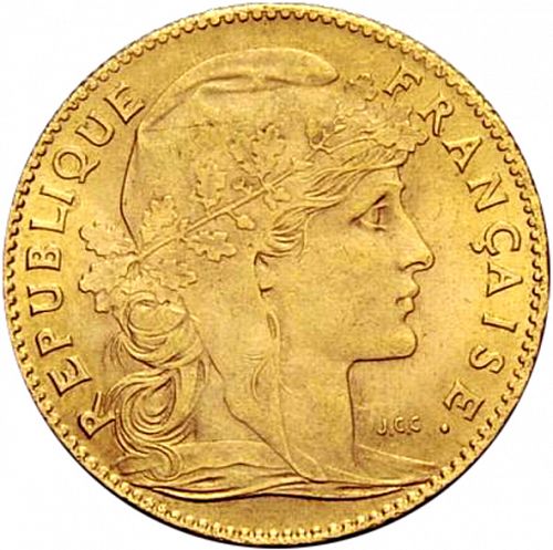 10 Francs Obverse Image minted in FRANCE in 1914 (1871-1940 - Third Republic)  - The Coin Database
