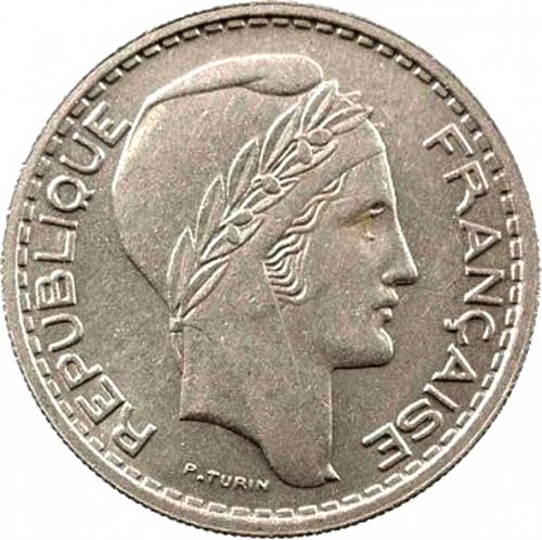 10 Francs Obverse Image minted in FRANCE in 1948B (1947-1958 - Fourth Republic)  - The Coin Database