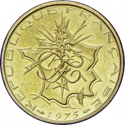 10 Francs Obverse Image minted in FRANCE in 1975 (1959-2001 - Fifth Republic)  - The Coin Database