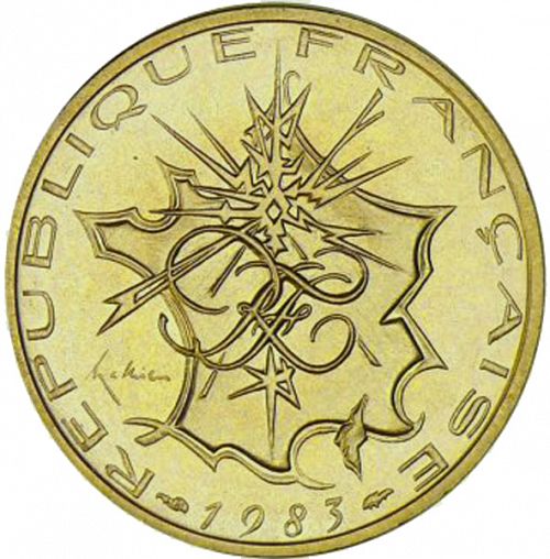 10 Francs Obverse Image minted in FRANCE in 1983 (1959-2001 - Fifth Republic)  - The Coin Database
