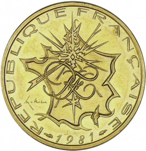 10 Francs Reverse Image minted in FRANCE in 1981 (1959-2001 - Fifth Republic)  - The Coin Database