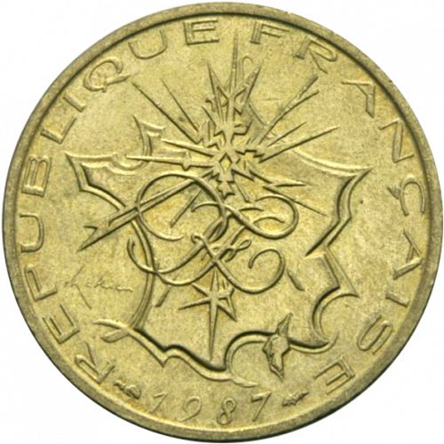 10 Francs Reverse Image minted in FRANCE in 1987 (1959-2001 - Fifth Republic)  - The Coin Database