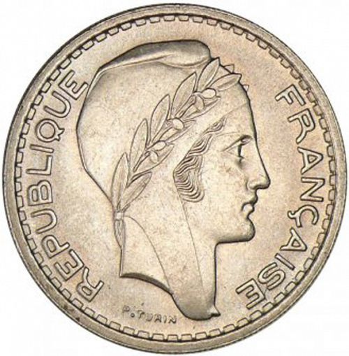 10 Francs Obverse Image minted in FRANCE in 1947B (1944-1947 - Provisional Government)  - The Coin Database