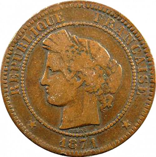 10 Centimes Obverse Image minted in FRANCE in 1871K (1871-1940 - Third Republic)  - The Coin Database