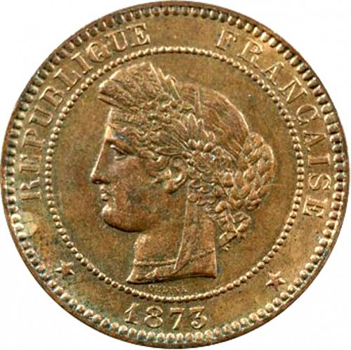 10 Centimes Obverse Image minted in FRANCE in 1873A (1871-1940 - Third Republic)  - The Coin Database
