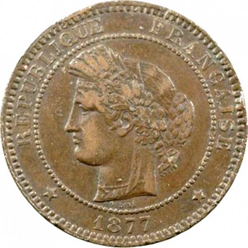 10 Centimes Obverse Image minted in FRANCE in 1877K (1871-1940 - Third Republic)  - The Coin Database