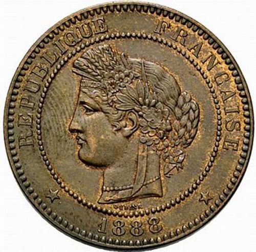 10 Centimes Obverse Image minted in FRANCE in 1888A (1871-1940 - Third Republic)  - The Coin Database