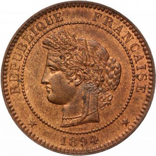 10 Centimes Obverse Image minted in FRANCE in 1894A (1871-1940 - Third Republic)  - The Coin Database